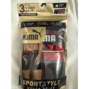 NEW PUMA SPORTSTYLE PERFORMANCE BOXER BRIEFS 3 PACK UNDERWEAR MENS MEDIUM 32-34